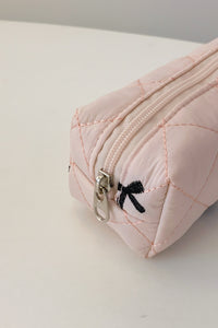 Bow Embroidered Quilted Storage Bag